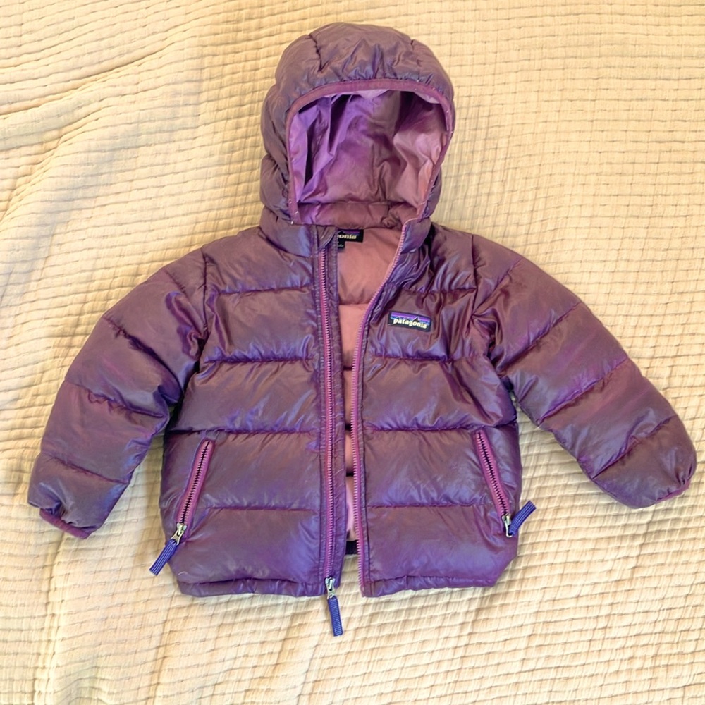 Patagonia puffer, purple, 2T